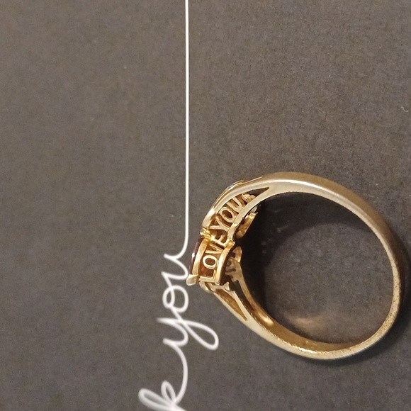 engagement LOVE YOU diamond cluster ring filigree stamp gold ring quartz US 10 - Picture 5 of 10